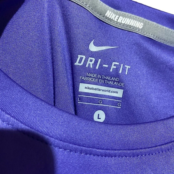 Nike‎ Running Dri Fit Purple Shirt Size Large - Picture 5 of 7